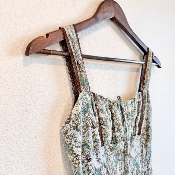 Cottagecore Paisley Midi Dress Boho Prairie Meadow S - Picture 3 of 11